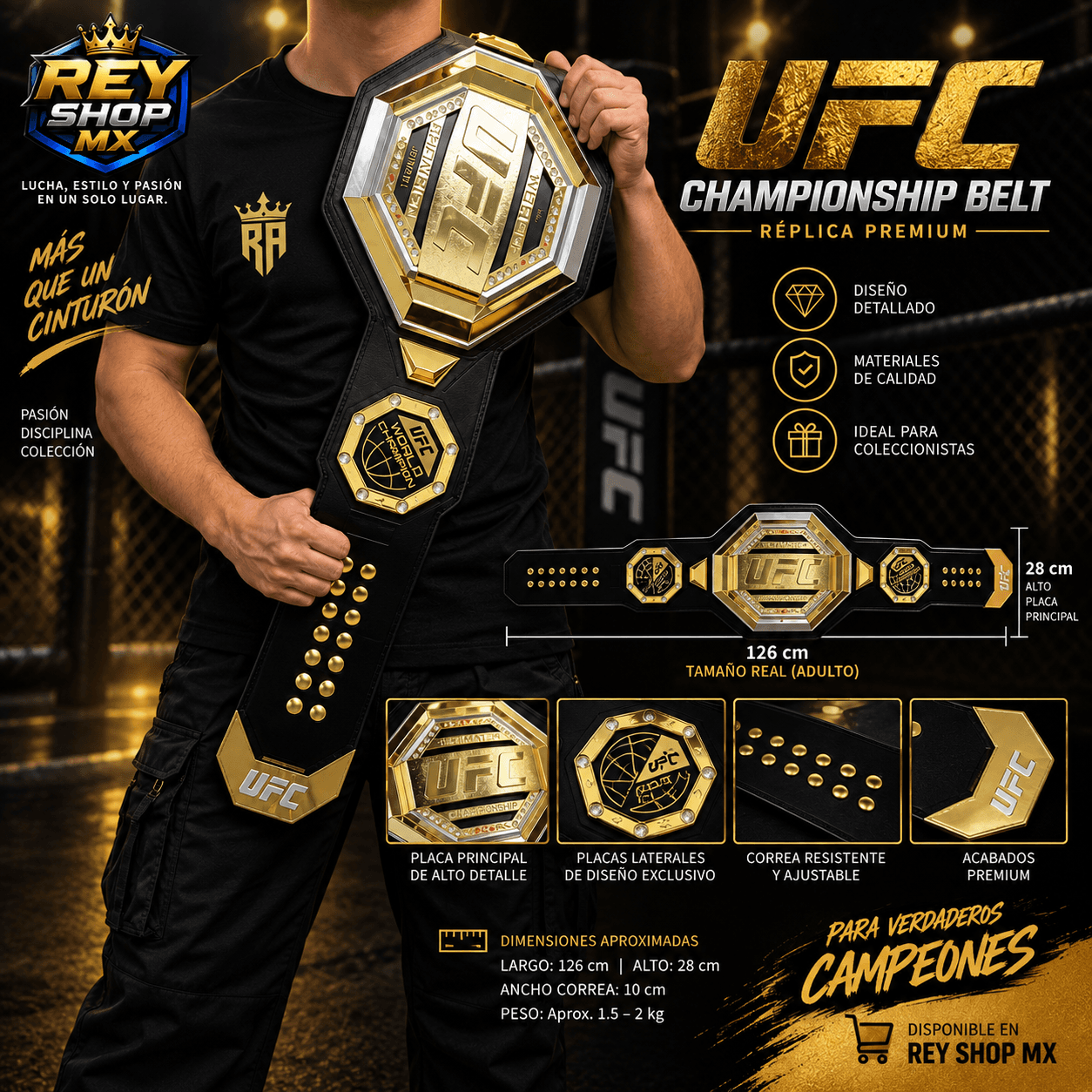 Réplica Tituló UFC tamaño adulto